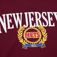 T-shirt à manches longues pour hommes Mitchell & Ness New Jersey Nets Hardwood Classics Ivy League rouge