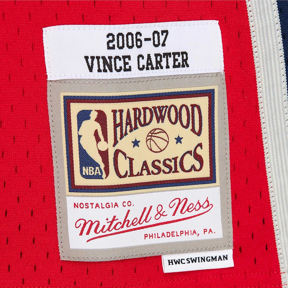 Men's Mitchell & Ness Vince Carter Red New Jersey Nets 2006/07 Hardwood Classics Swingman