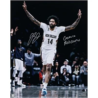 Brandon Ingram New Orleans Pelicans Autographed 16" x 20" Celebrating Three Versus Brooklyn Photograph with "Geaux Pelicans" Inscription
