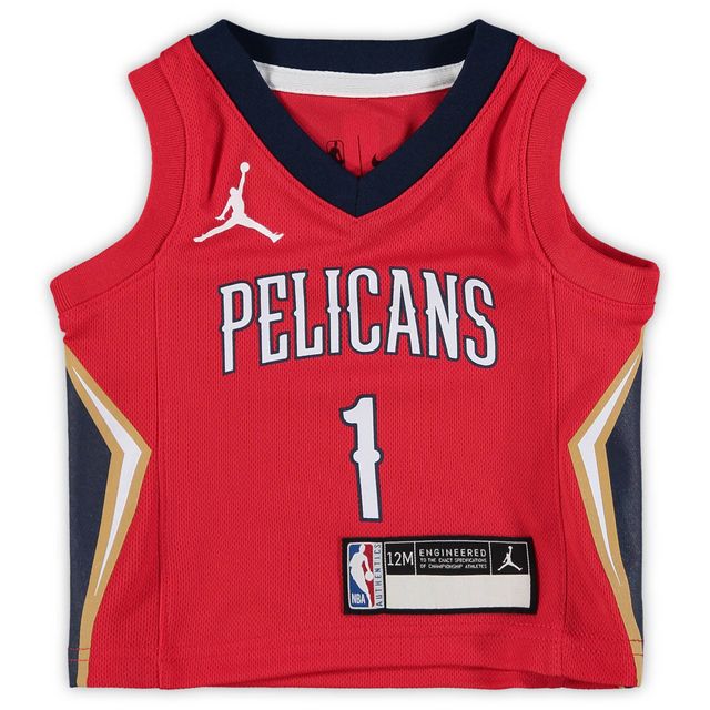 Maillot Jordan Brand Zion Williamson pour bébé New Orleans Pelicans 2020/21 rouge - Statement Edition
