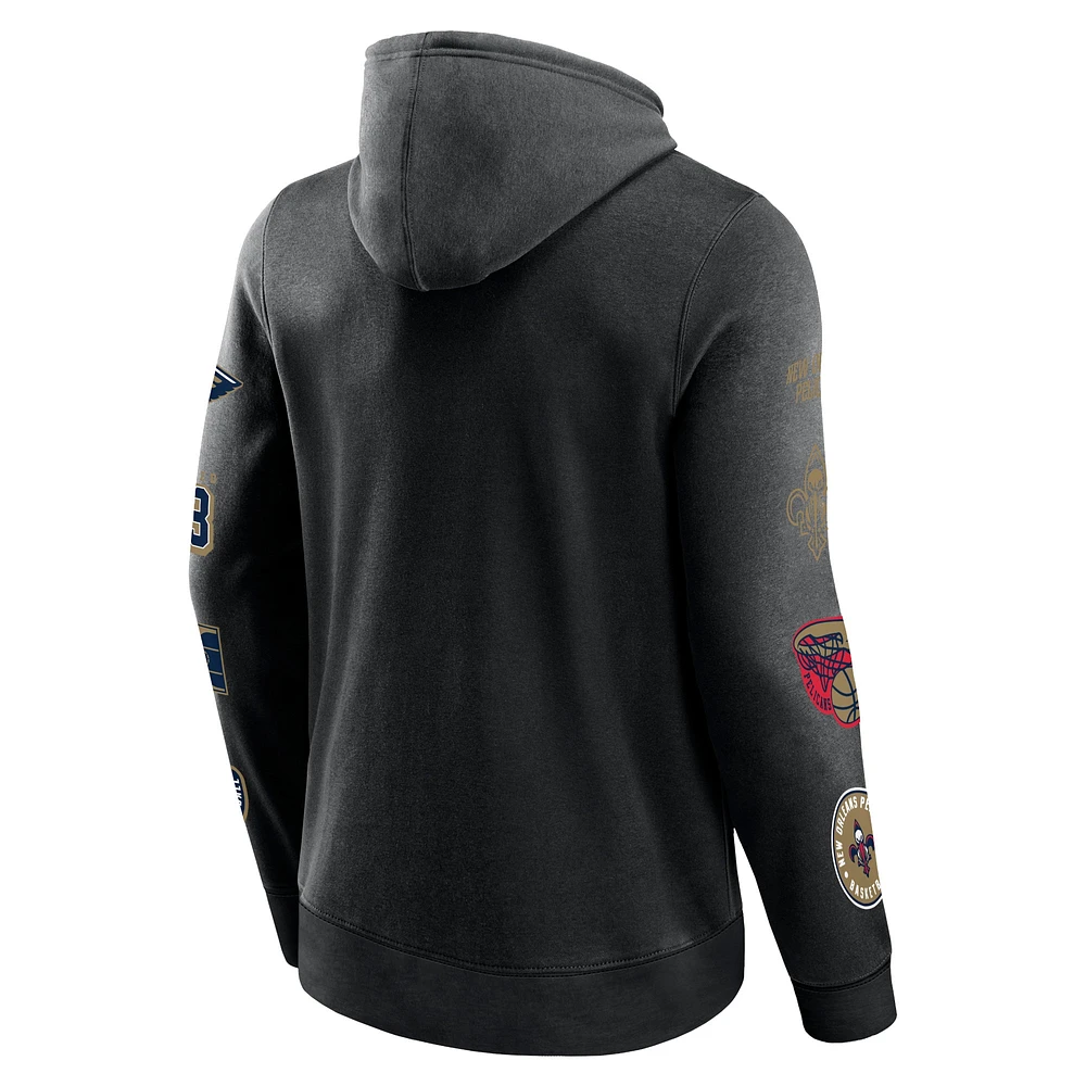 Men's Fanatics Black New Orleans Pelicans Home Court Pullover Hoodie