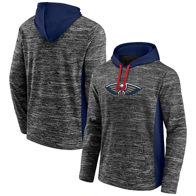 Fanatics Charcoal New Orleans Pelicans Instant Replay Colorblock pour hommes - Chandail à capuchon
