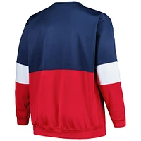 Men's Fanatics Navy/Red New Orleans Pelicans Big & Tall Split Pullover Sweatshirt