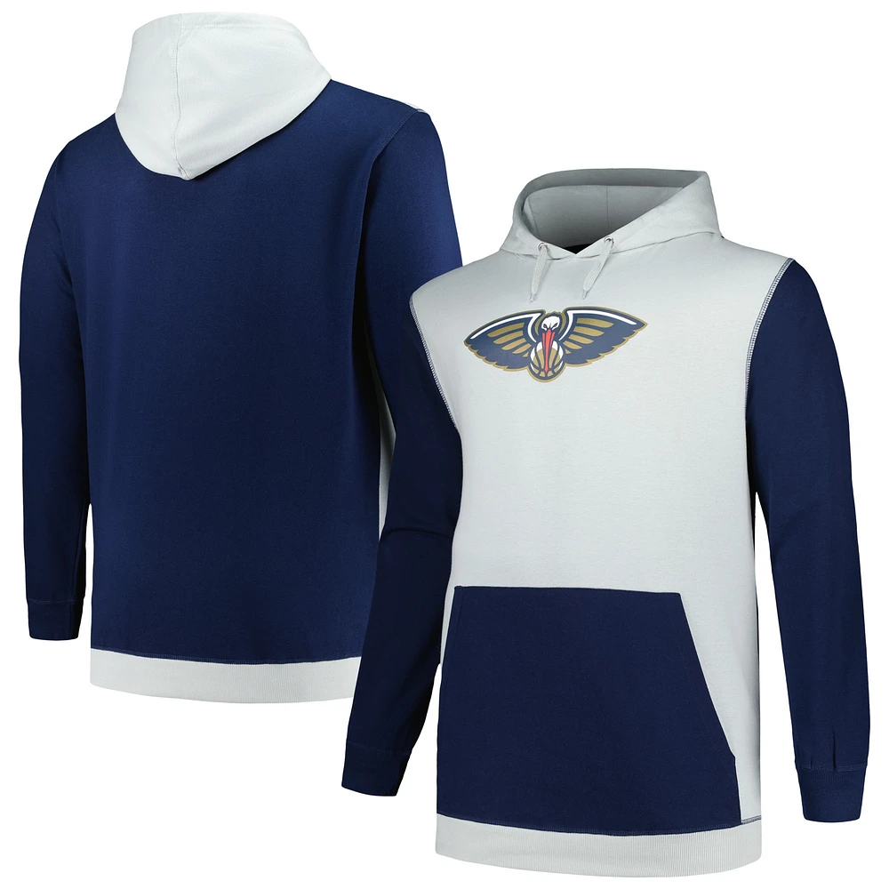 Men's Fanatics Navy/Silver New Orleans Pelicans Big & Tall Primary Arctic Pullover Hoodie