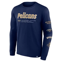 Men's Fanatics Navy New Orleans Pelicans Baseline Long Sleeve T-Shirt