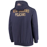 Men's Fanatics Zion Williamson Navy New Orleans Pelicans Player Name & Number Full-Zip Hoodie Jacket