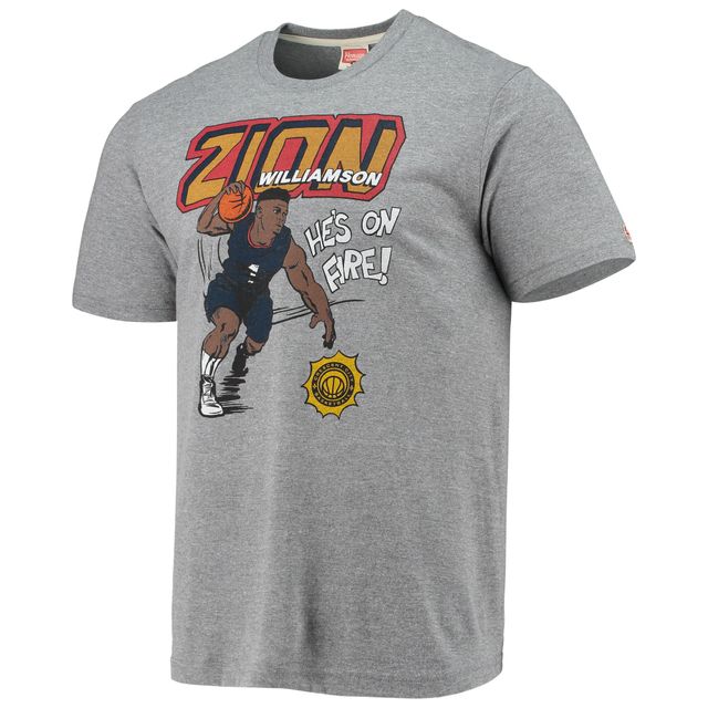 Hommage à Zion Williamson pour homme gris chiné New Orleans Pelicans Comic Book Player T-shirt triple mélange