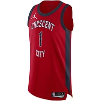 Men's Jordan Brand Zion Williamson Red New Orleans Pelicans Authentic Jersey - Statement Edition