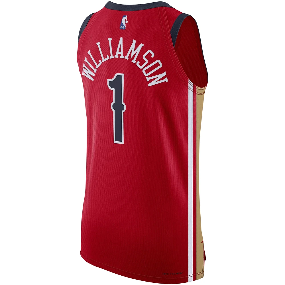 Men's Jordan Brand Zion Williamson Red New Orleans Pelicans Authentic Jersey - Statement Edition