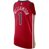 Men's Jordan Brand Zion Williamson Red New Orleans Pelicans Authentic Jersey - Statement Edition