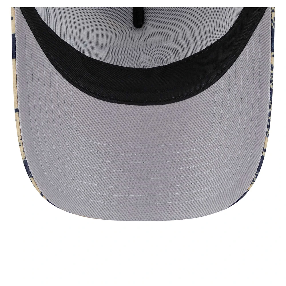 Men's New Era Navy/Gold New Orleans Pelicans Tip Off A-Frame Trucker 9FORTY Adjustable Hat