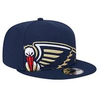 Men's New Era Navy New Orleans Pelicans Sport Night Team Shadow 9FIFTY Snapback Hat