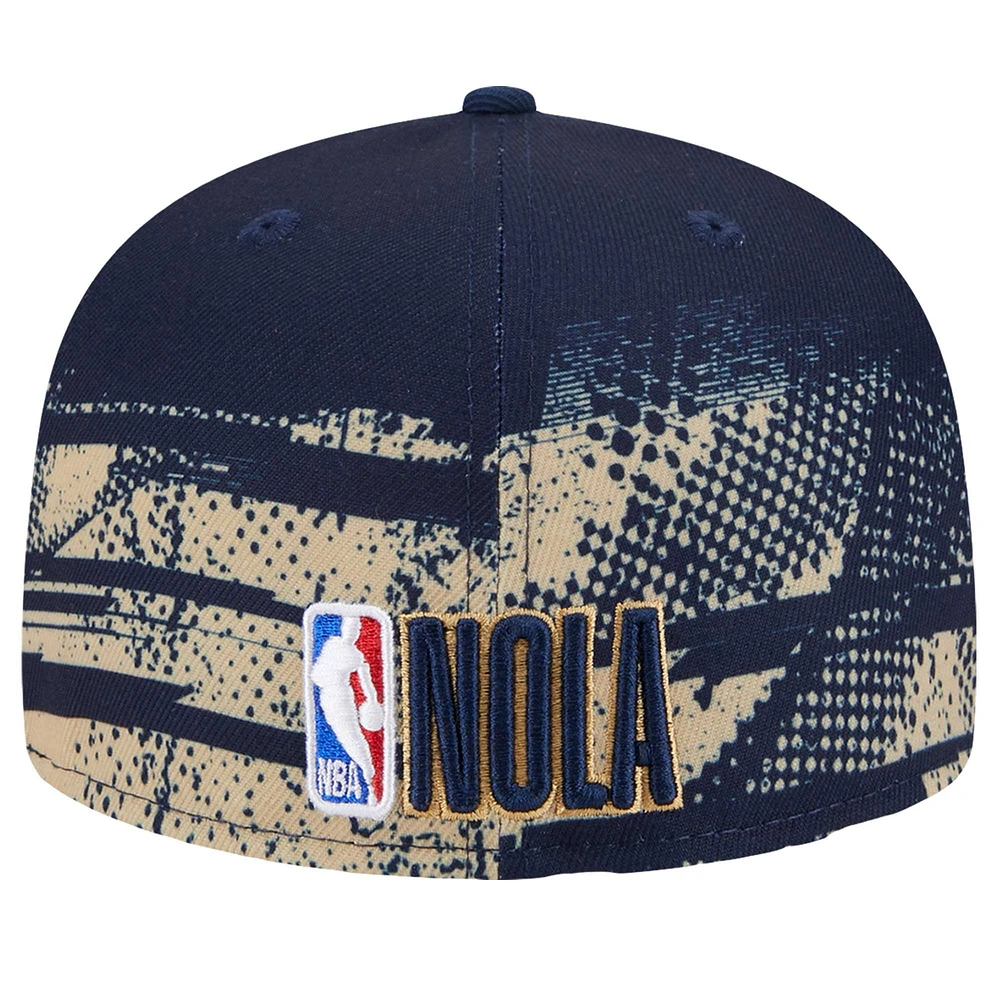 Men's New Era Navy Orleans Pelicans Tip-Off 59FIFTY Fitted Hat