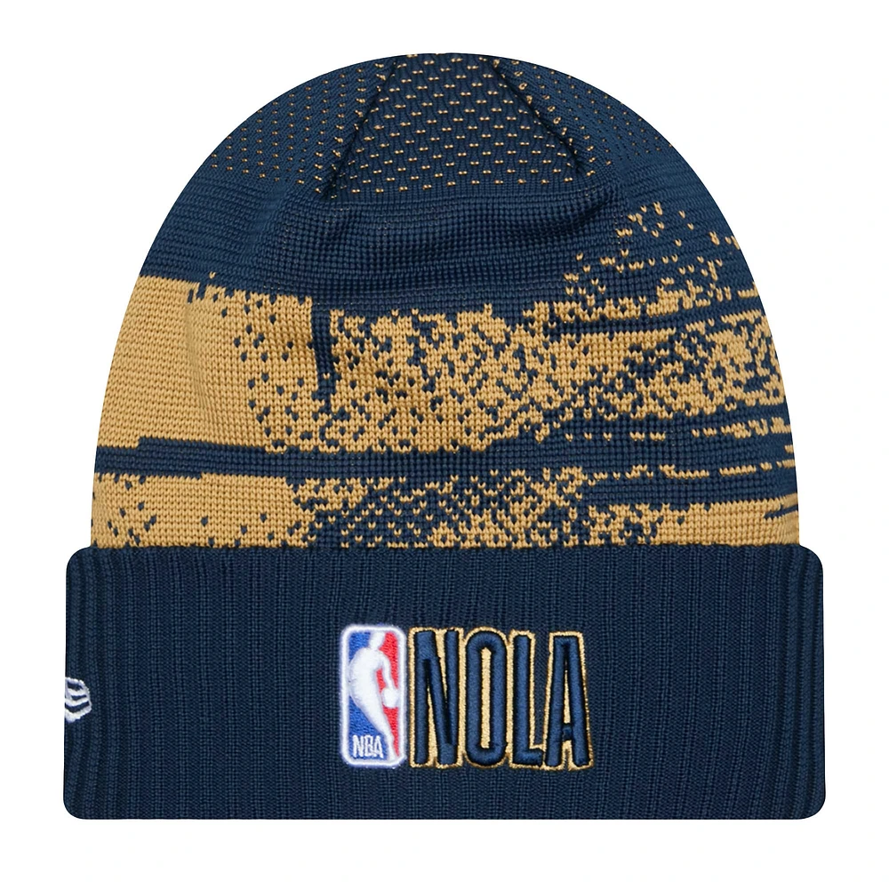 Men's New Era  Navy New Orleans Pelicans Tip-Off Cuffed Knit Hat