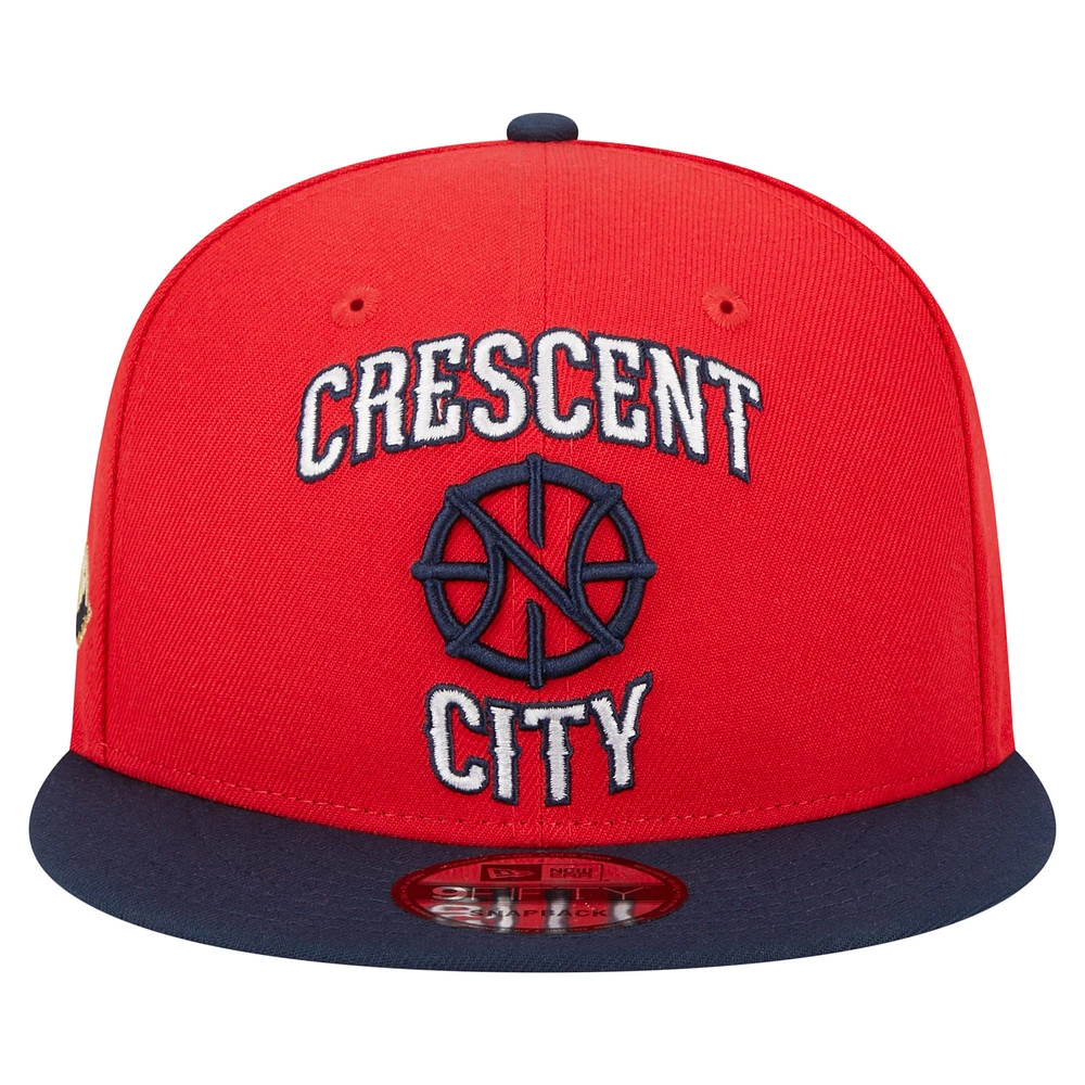 Men's New Era Red New Orleans Pelicans Statement Edition Jersey Hook 9FIFTY Snapback Hat