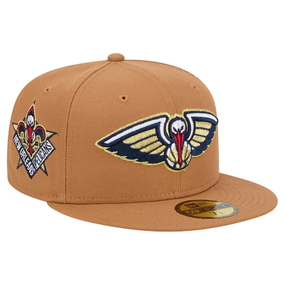 Men's New Era Tan Orleans Pelicans Color Pack 59FIFTY Fitted Hat