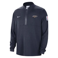 Men's Nike Navy New Orleans Pelicans Authentic Performance Half-Zip Jacket