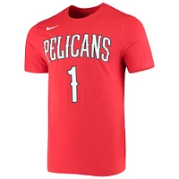 Men's Nike Zion Williamson Red New Orleans Pelicans Name & Number Performance T-Shirt