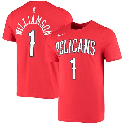 T-shirt Performance Zion Williamson New Orleans Pelicans Nike pour homme avec nom et numéro, rouge