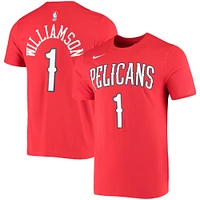 Men's Nike Zion Williamson Red New Orleans Pelicans Name & Number Performance T-Shirt