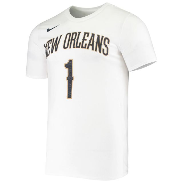 T-shirt Performance Zion Williamson New Orleans Pelicans Nike pour homme avec nom et numéro - Blanc