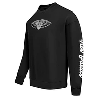 Men's Pro Standard Black New Orleans Pelicans Paint the City Drop Shoulder Sweatshirt