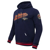 Men's Pro Standard Navy New Orleans Pelicans Script Tail Pullover Hoodie