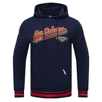 Men's Pro Standard Navy New Orleans Pelicans Script Tail Pullover Hoodie