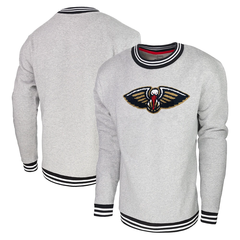 Men's Stadium Essentials Gray New Orleans Pelicans Club Level Pullover Sweatshirt