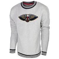 Men's Stadium Essentials Gray New Orleans Pelicans Club Level Pullover Sweatshirt
