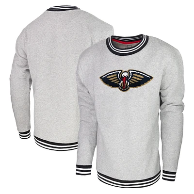 Men's Stadium Essentials Gray New Orleans Pelicans Club Level Pullover Sweatshirt