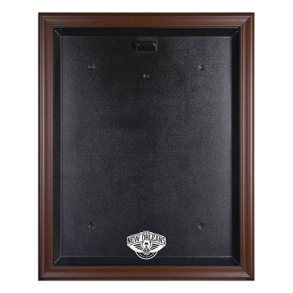 New Orleans Pelicans Brown Framed Logo Jersey Display Case