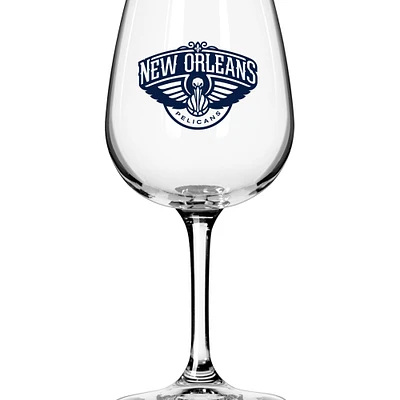 Verre à vin à pied de 12 oz avec logo des Pélicans de la Nouvelle-Orléans