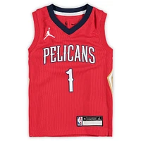 Préscolaire Jordan Brand Zion Williamson Red New Orleans Pelicans 2020/21 Fast Break Replica Jersey - Statement Edition