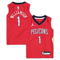Préscolaire Jordan Brand Zion Williamson Red New Orleans Pelicans 2020/21 Fast Break Replica Jersey - Statement Edition