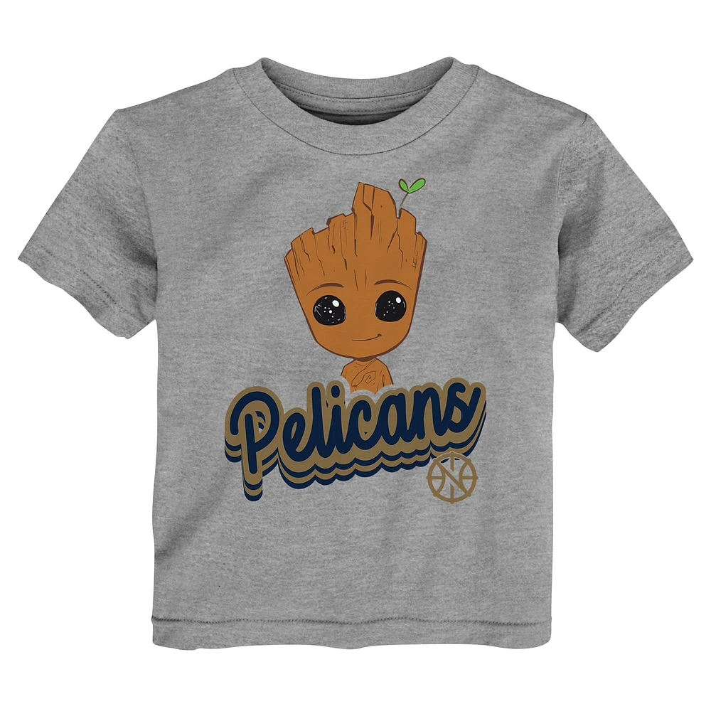 Ensemble t-shirt deux pièces pour tout-petits Heather Gray New Orleans Pelicans Guardians Of The Galaxy