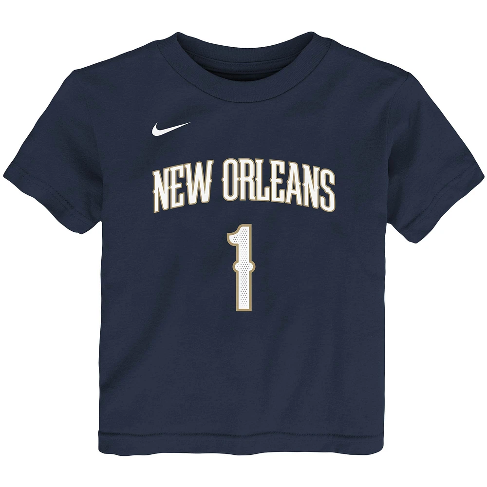 Toddler Nike Zion Williamson Navy New Orleans Pelicans Logo Name & Number T-Shirt