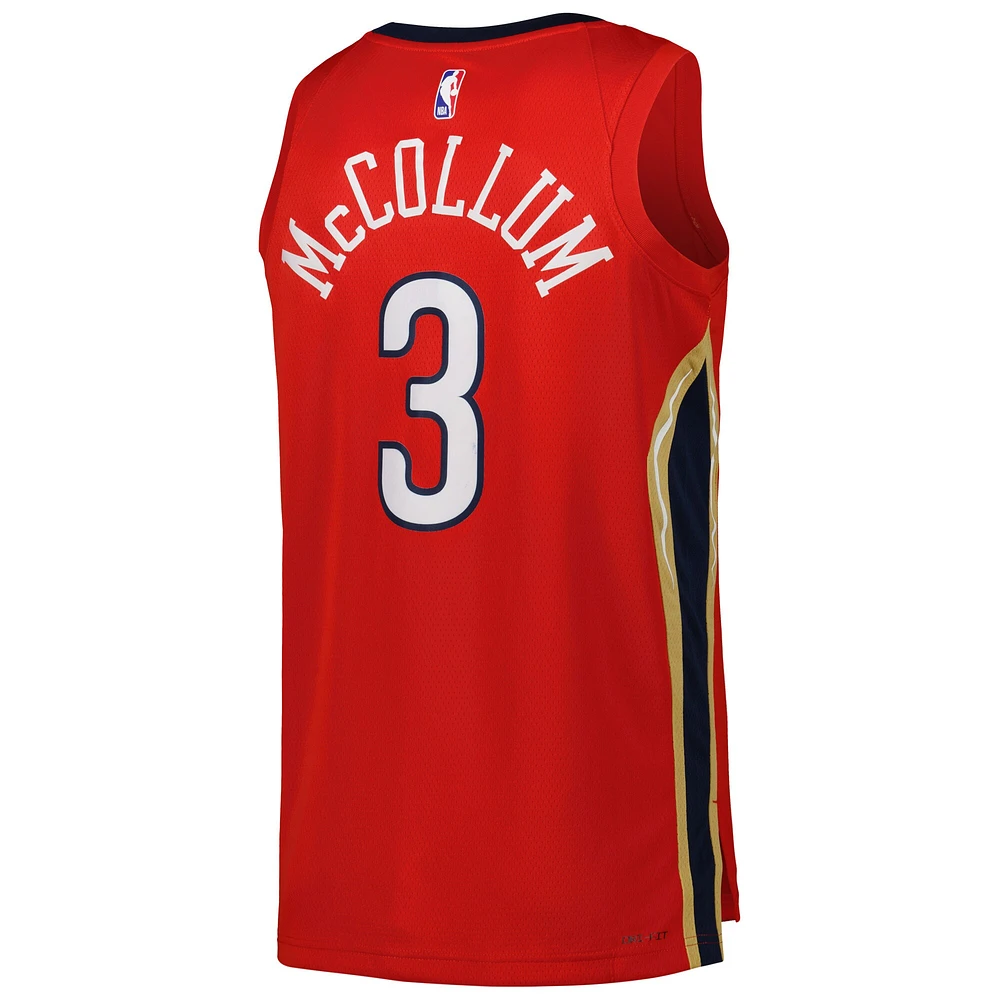 Unisexe Jordan Brand CJ McCollum Rouge 2022/23 New Orleans Pelicans Swingman Jersey - Statement Edition