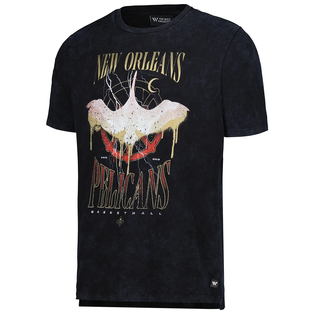 Unisex The Wild Collective  Black New Orleans Pelicans Tour Band T-Shirt
