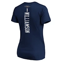Women's Fanatics Zion Williamson Navy New Orleans Pelicans 2019 NBA Draft Playmaker Name & Number V-Neck T-Shirt