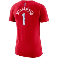 Women's Jordan Brand Zion Williamson Red New Orleans Pelicans Statement Edition Name & Number T-Shirt