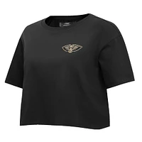 Women's Pro Standard Black New Orleans Pelicans Holiday Glam Boxy T-Shirt