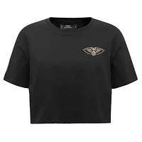Women's Pro Standard Black New Orleans Pelicans Holiday Glam Boxy T-Shirt