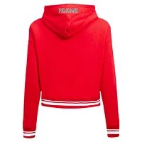 Women's Pro Standard Red New Orleans Pelicans Script Tail Cropped Pullover Hoodie