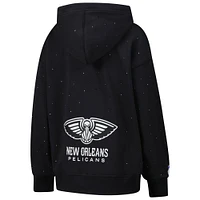Women's Terez Black New Orleans Pelicans Oversized Allover Gemstone Full-Zip Hoodie
