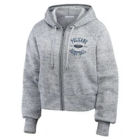 Women's WEAR by Erin Andrews Heather Gray New Orleans Pelicans Speckled Radiator Full-Zip Hoodie