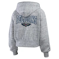Women's WEAR by Erin Andrews Heather Gray New Orleans Pelicans Speckled Radiator Full-Zip Hoodie