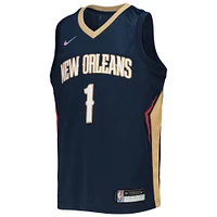 Youth Nike Zion Williamson Navy New Orleans Pelicans 2021/22 Diamond Swingman Jersey - Icon Edition