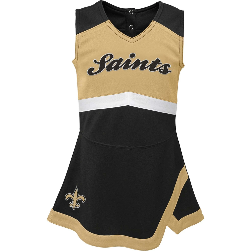 Girls Infant Black New Orleans Saints Cheer Captain Jumper Dress