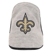 Girls Infant Heather Gray/Black New Orleans Saints All Dolled Up Three-Piece Bodysuit, Skirt & Booties Set